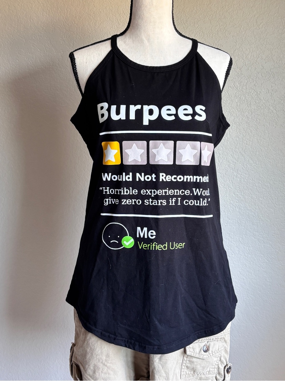 Burpees Graphic Black Women's Tank Top M